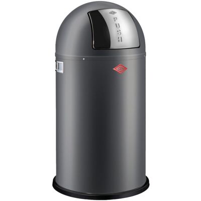 Wesco Pushboy 50L grafiet mat vuilnisbak Wesco Pushboy 50L grafiet mat vuilnisbak