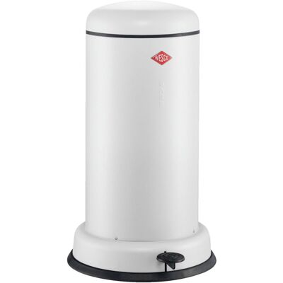 Wesco baseboy prullenbak met soft close 20 liter metaal - mat wit pedaalemmer Wesco baseboy prullenbak met soft close 20 liter metaal - mat wit pedaalemmer