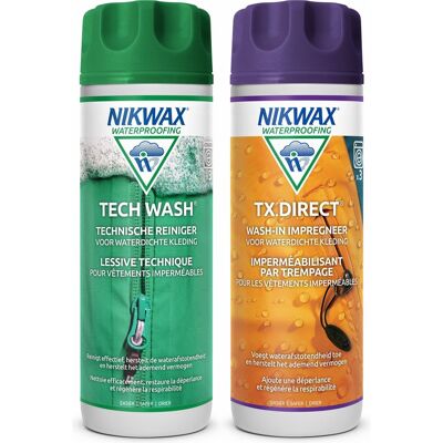 Nikwax tech wash & tx direct voordeel set- impregneermiddel - wasmiddel - 2pack - 300 ml Nikwax tech wash & tx direct voordeel set- impregneermiddel - wasmiddel - 2pack - 300 ml