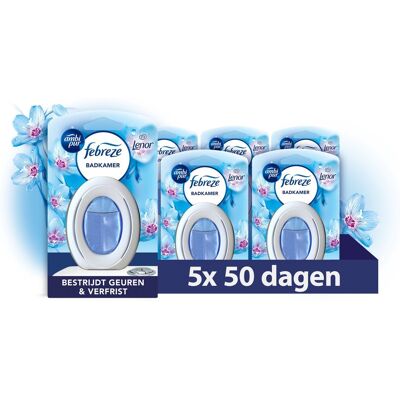 Febreze Badkamer luchtverfrisser - Lente ontwaking - Geurodreductie - Set van 5 Febreze Badkamer luchtverfrisser - Lente ontwaking - Geurodreductie - Set van 5