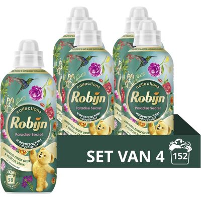 Robijn - wasverzachter - paradise secret - 4 flessen - 156 wasbeurten - voordeelverpakking Robijn - wasverzachter - paradise secret - 4 flessen - 156 wasbeurten - voordeelverpakking