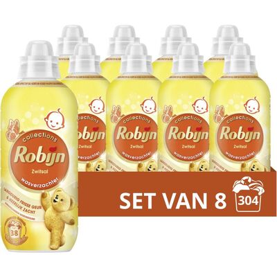 Robijn - wasverzachter - zwitsal - 8 flessen -304 wasbeurten - voordeelverpakking Robijn - wasverzachter - zwitsal - 8 flessen -304 wasbeurten - voordeelverpakking
