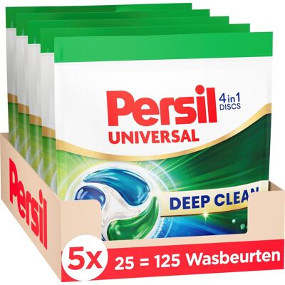 Persil discs universal - wasmiddelcapsules - 4-in-1 discs - voor alle kleuren was - vlekverwijdering - 5 x 25 wasbeurten Persil discs universal - wasmiddelcapsules - 4-in-1 discs - voor alle kleuren was - vlekverwijdering - 5 x 25 wasbeurten