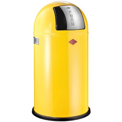 Wesco pushboy prullenbak 50 liter metaal - citroengeel vuilnisbak - made in germany Wesco pushboy prullenbak 50 liter metaal - citroengeel vuilnisbak - made in germany
