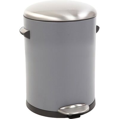 EKO - belle deluxe pedaalemmer 3 liter - steel plastic - grijs, sandcoated - prullenbak EKO - belle deluxe pedaalemmer 3 liter - steel plastic - grijs, sandcoated - prullenbak