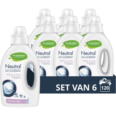 Neutral - vloeibaar wasmiddel wol & fijn 20 wasbeurten - 6 x 1 liter - voordeelverpakking Neutral - vloeibaar wasmiddel wol & fijn 20 wasbeurten - 6 x 1 liter - voordeelverpakking