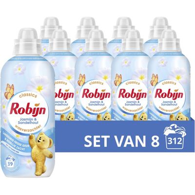 Robijn - wasverzachter - jasmijn & sandelhout - 8 flessen - 312 wasbeurten - voordeelverpakking Robijn - wasverzachter - jasmijn & sandelhout - 8 flessen - 312 wasbeurten - voordeelverpakking