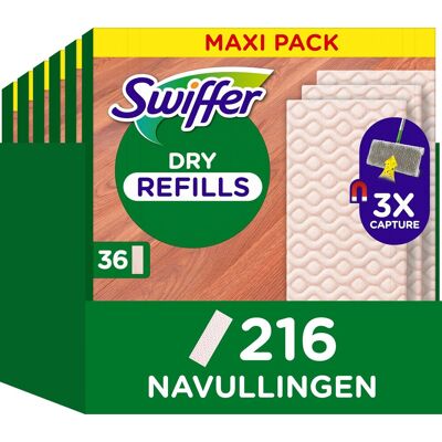 Swiffer vloerreiniger droge vloerdoekjes voor hout - 6 x 36 navullingen voor vloerwisser Swiffer vloerreiniger droge vloerdoekjes voor hout - 6 x 36 navullingen voor vloerwisser