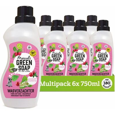 Marcel's Green Soap wasverzachter - patchouli & cranberry - 6 x 750ml - 180 wasbeurten Marcel's Green Soap wasverzachter - patchouli & cranberry - 6 x 750ml - 180 wasbeurten