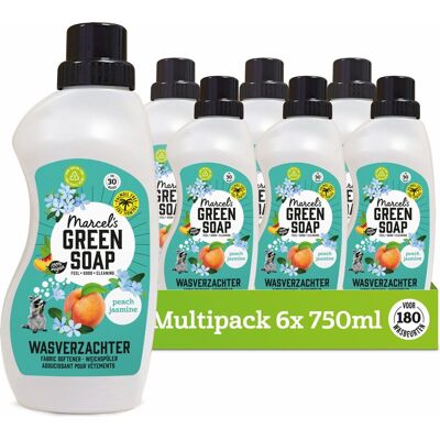 Marcel's Green Soap wasverzachter - perzik & jasmijn - 6 x 750ml - 180 wasbeurten Marcel's Green Soap wasverzachter - perzik & jasmijn - 6 x 750ml - 180 wasbeurten