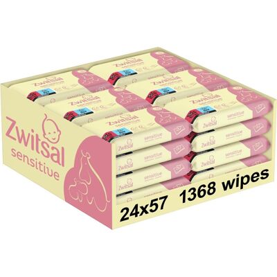 Zwitsal - billendoekjes - sensitive - 1368 doekjes (24x57) - voordeelverpakking Zwitsal - billendoekjes - sensitive - 1368 doekjes (24x57) - voordeelverpakking