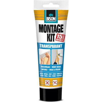Bison montagekit transparant tube 250 g, montagelijm, bevestigen, hoge eindsterkte, binnen en buiten, blijvend elastisch, extra sterk, eenvoudig in gebruik Bison montagekit transparant tube 250 g, montagelijm, bevestigen, hoge eindsterkte, binnen en buiten, blijvend elastisch, extra sterk, eenvoudig in gebruik