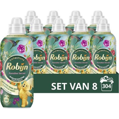 Robijn - wasverzachter - paradise secret - 8 flessen - 304 wasbeurten - voordeelverpakking Robijn - wasverzachter - paradise secret - 8 flessen - 304 wasbeurten - voordeelverpakking