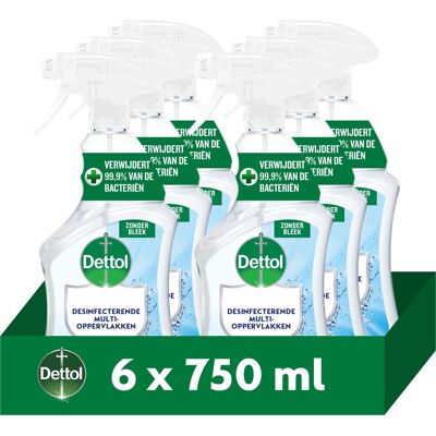 Dettol allesreiniger spray cleanser 750ml - 6 stuks - voordeelverpakking Dettol allesreiniger spray cleanser 750ml - 6 stuks - voordeelverpakking