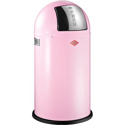 Wesco pushboy prullenbak 50 liter metaal - roze vuilnisbak - made in germany Wesco pushboy prullenbak 50 liter metaal - roze vuilnisbak - made in germany