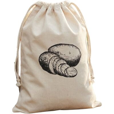 Alpina aardappelzak - katoenen zak voor het bewaren van aardappelen - houdt aardappelen langer vers - ruim en lichtgewicht - met handgreep - afmeting 41x36 cm - kleur bruin Alpina aardappelzak - katoenen zak voor het bewaren van aardappelen - houdt aardappelen langer vers - ruim en lichtgewicht - met handgreep - afmeting 41x36 cm - kleur bruin