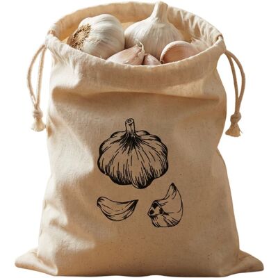 Alpina knoflookzak - katoenen opbergzak voor knoflook - beschermt tegen invallend licht en vocht voor langere versheid van knoflook - met handige handgreep - 28,2 x 20 x 2 cm - kleur beige Alpina knoflookzak - katoenen opbergzak voor knoflook - beschermt tegen invallend licht en vocht voor langere versheid van knoflook - met handige handgreep - 28,2 x 20 x 2 cm - kleur beige