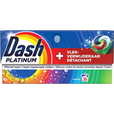 Dash wasmiddelcapsules 4in1 pods +extra vlekverwijdering color 26 stuks Dash wasmiddelcapsules 4in1 pods +extra vlekverwijdering color 26 stuks