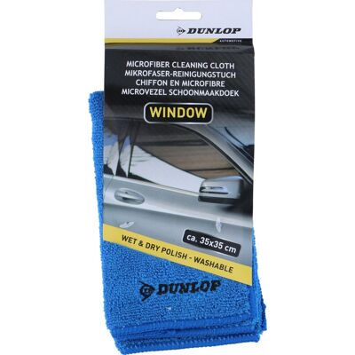 Dunlop microvezeldoek auto - glasdoek voor autoruiten - streep- en vetvrij reinigen - 35 x 35 cm - blauw Dunlop microvezeldoek auto - glasdoek voor autoruiten - streep- en vetvrij reinigen - 35 x 35 cm - blauw