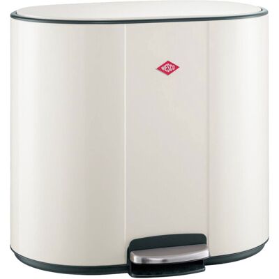 Wesco multicollector 2 prullenbak afvalscheiding (2x25 liter) 50 liter metaal - mat zand duo pedaalemmer met soft close en geurfilter Wesco multicollector 2 prullenbak afvalscheiding (2x25 liter) 50 liter metaal - mat zand duo pedaalemmer met soft close en geurfilter