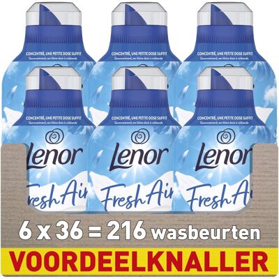 Lenor fresh air wasverzachter - ochtendfris - 6 x 36 wasbeurten Lenor fresh air wasverzachter - ochtendfris - 6 x 36 wasbeurten
