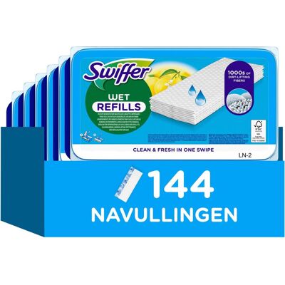 Swiffer wet vochtige vloerdoekjes met citroengeur - 6x24 doekjes Swiffer wet vochtige vloerdoekjes met citroengeur - 6x24 doekjes