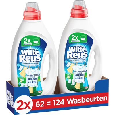 Witte Reus ultra concentrated gel wasmiddel 2 x 62 wasbeurten 124 wasbeurten voordeelverpakking Witte Reus ultra concentrated gel wasmiddel 2 x 62 wasbeurten 124 wasbeurten voordeelverpakking