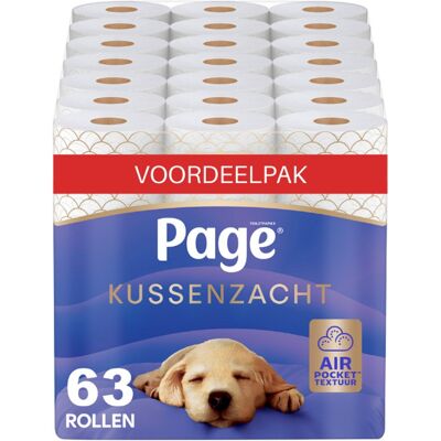 Page ® toiletpapier - kussenzacht wc papier - 63 rollen - ultiem comfort - voordeelverpakking Page ® toiletpapier - kussenzacht wc papier - 63 rollen - ultiem comfort - voordeelverpakking
