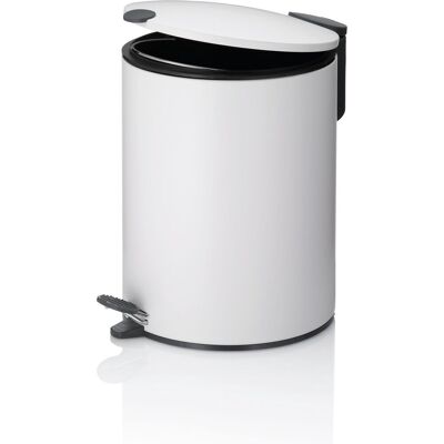Kela Pedaal afvalemmer, 5 l, wit - mats Kela Pedaal afvalemmer, 5 l, wit - mats