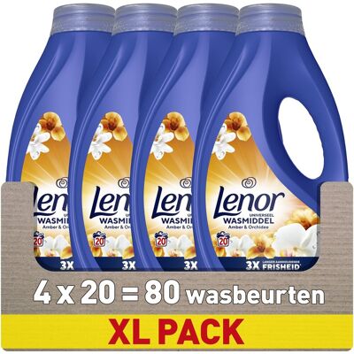 Lenor vloeibaar wasmiddel - amber & orchid - 4 x 20 wasbeurten Lenor vloeibaar wasmiddel - amber & orchid - 4 x 20 wasbeurten
