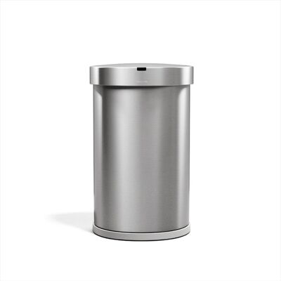 Simplehuman halfronde afvalbak van 45 liter met sensor - bewegingsgestuurde - zilver - geborsteld rvs Simplehuman halfronde afvalbak van 45 liter met sensor - bewegingsgestuurde - zilver - geborsteld rvs