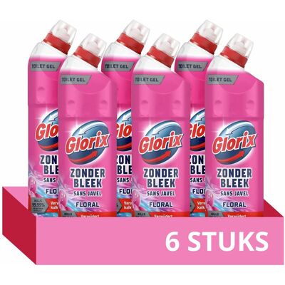 Glorix toiletreiniger - zonder bleek - floral magnolia - 6 flessen x 750 ml - voordeelverpakking Glorix toiletreiniger - zonder bleek - floral magnolia - 6 flessen x 750 ml - voordeelverpakking