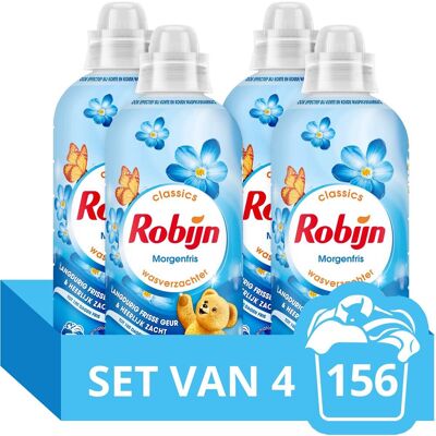 Robijn wasverzachter - morgenfris - 4 stuks - 156 wasbeurten - voordeelverpakking Robijn wasverzachter - morgenfris - 4 stuks - 156 wasbeurten - voordeelverpakking