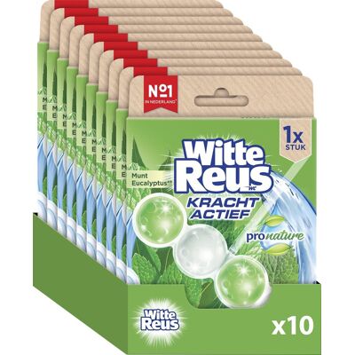 Witte Reus pro nature munt eucalyptus toiletblok 50g - wc blokjes - voordeelverpakking - 10 stuks Witte Reus pro nature munt eucalyptus toiletblok 50g - wc blokjes - voordeelverpakking - 10 stuks