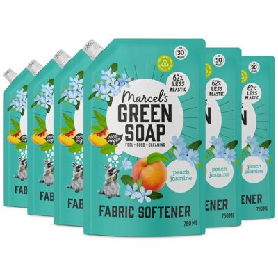 Marcel's Green Soap wasverzachter navulling - perzik & jasmijn - 6 x 750ml - 180 wasbeurten Marcel's Green Soap wasverzachter navulling - perzik & jasmijn - 6 x 750ml - 180 wasbeurten
