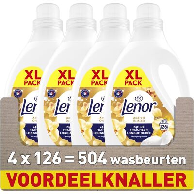 Lenor wasverzachter - amber & orchidee - 4 x 126 wasbeurten Lenor wasverzachter - amber & orchidee - 4 x 126 wasbeurten