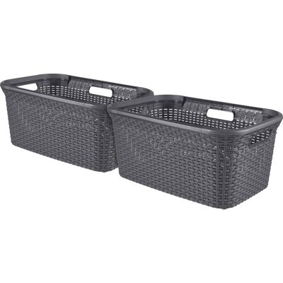 Curver style wasmand - 45l - 2 stuks - antraciet Curver style wasmand - 45l - 2 stuks - antraciet
