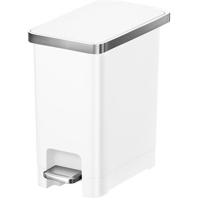 EKO - hana slim 1 pedaalemmer 10 liter - plastic - wit - prullenbak EKO - hana slim 1 pedaalemmer 10 liter - plastic - wit - prullenbak