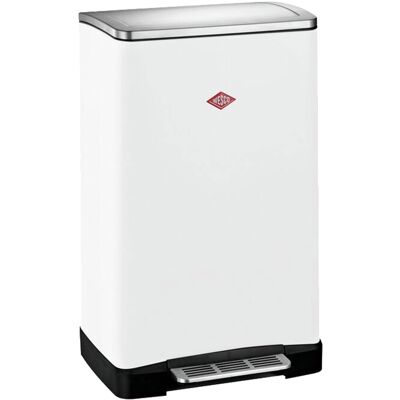 Wesco big double boy afvalscheider 36 liter duo pedaalemmer (2x18 liter) metaal - mat wit prullenbak Wesco big double boy afvalscheider 36 liter duo pedaalemmer (2x18 liter) metaal - mat wit prullenbak