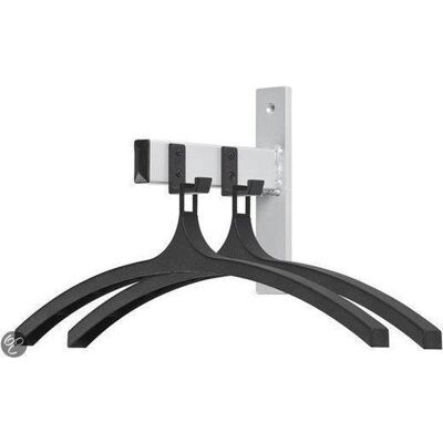 V-Part - wandgarderobe hiq 2 hangers - steel plastic - zwart, aluminiumgrijs - kapstok V-Part - wandgarderobe hiq 2 hangers - steel plastic - zwart, aluminiumgrijs - kapstok