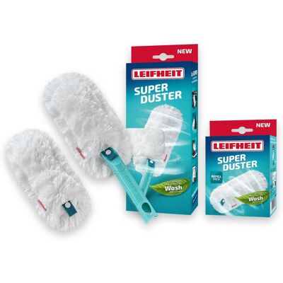 Leifheit superduster m plumeau set - click system handvat - incl. 2 wasbare overtrek - microvezel Leifheit superduster m plumeau set - click system handvat - incl. 2 wasbare overtrek - microvezel