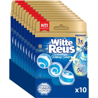 Witte Reus wellness scents vitality toiletblok 50g - wc blokjes - voordeelverpakking - 10 stuks Witte Reus wellness scents vitality toiletblok 50g - wc blokjes - voordeelverpakking - 10 stuks