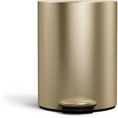 Simplehuman halfronde pedaalemmer van 6 liter - met zakkenhouder - mat goud staal Simplehuman halfronde pedaalemmer van 6 liter - met zakkenhouder - mat goud staal