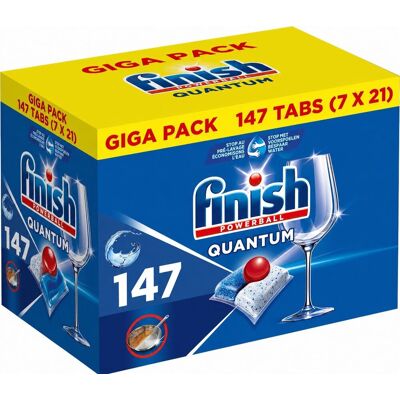 Finish powerball quantum vaatwastabletten - vloeibare powerball voor afwasmachine - reinigt, ontvet en doet glanzen - 147 tabletten - voordeelverpakking Finish powerball quantum vaatwastabletten - vloeibare powerball voor afwasmachine - reinigt, ontvet en doet glanzen - 147 tabletten - voordeelverpakking