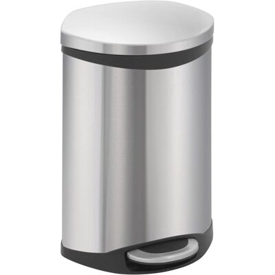 EKO - shell bin pedaalemmer 10 liter - stainless steel plastic - mat rvs - prullenbak EKO - shell bin pedaalemmer 10 liter - stainless steel plastic - mat rvs - prullenbak