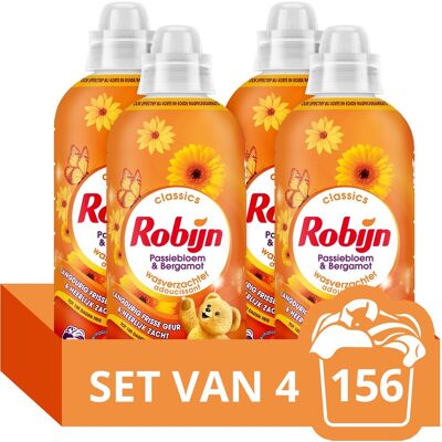 Robijn wasverzachter - passiebloem & bergamot - 4 stuks - 156 wasbeurten - voordeelverpakking Robijn wasverzachter - passiebloem & bergamot - 4 stuks - 156 wasbeurten - voordeelverpakking