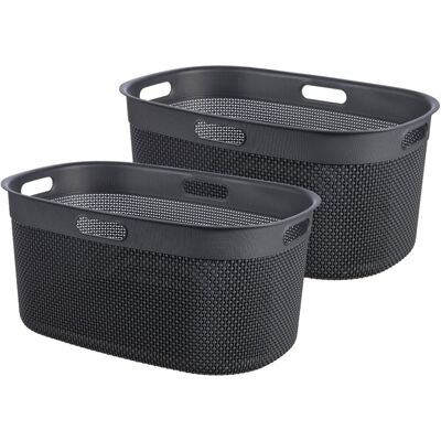 Curver filo wasmand - 45l - set van 2 stuks - antraciet Curver filo wasmand - 45l - set van 2 stuks - antraciet