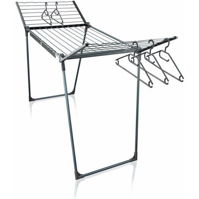 Leifheit droogrek pegasus 200 solid zwart - 20 m drooglengte - incl. houders voor klein wasgoed en 5 kledinghangers Leifheit droogrek pegasus 200 solid zwart - 20 m drooglengte - incl. houders voor klein wasgoed en 5 kledinghangers