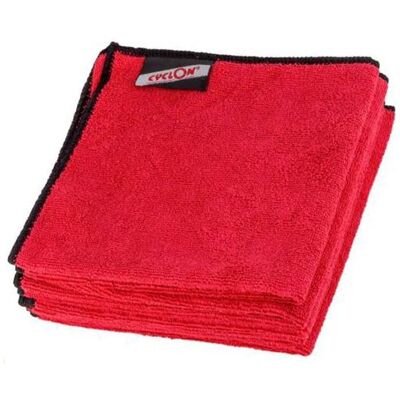 Cyclon Microvezel Schoonmaakdoek Set - 3 Rood - Fiets Accessoires Cyclon Microvezel Schoonmaakdoek Set - 3 Rood - Fiets Accessoires