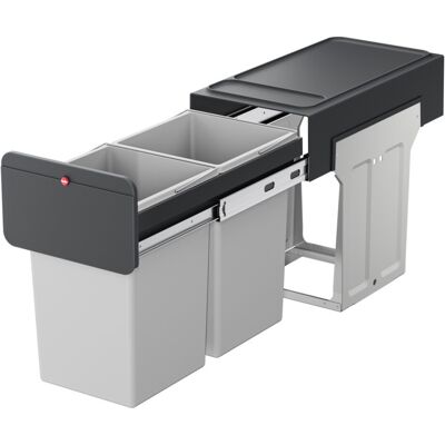 Hailo inbouwemmer eco-line duo l 2x14 l staal/zwart Hailo inbouwemmer eco-line duo l 2x14 l staal/zwart